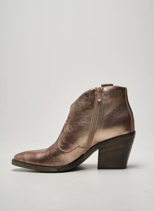 Bottines/boots tissage satiné talon de 7 à 9cm marron NERO GIARDINI femme