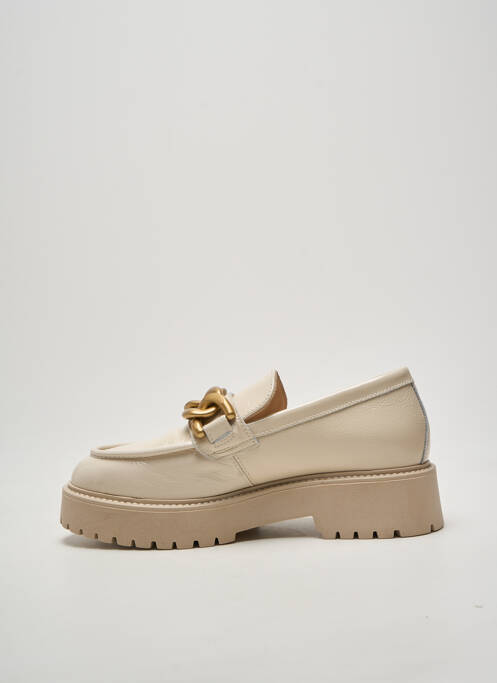 Mocassins effet froissé talon de 4 à 6cm beige NERO GIARDINI femme