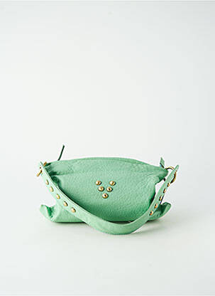 Sac fermeture zippée forme rectangulaire vert VIRGINIE DARLING femme
