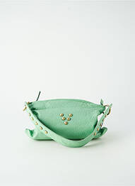 Sac cuir lisse forme rectangulaire vert VIRGINIE DARLING femme
