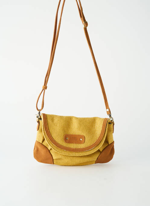 Sac bandoulière réglable forme rectangulaire jaune MILA LOUISE femme