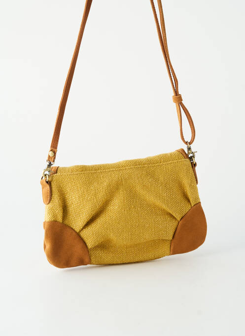 Sac bandoulière réglable forme rectangulaire jaune MILA LOUISE femme