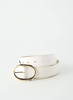 Ceinture tissage simili-cuir beige HERBERT FRÈRE ET SOEUR femme