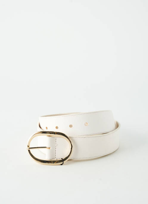 Ceinture tissage simili-cuir beige HERBERT FRÈRE ET SOEUR femme