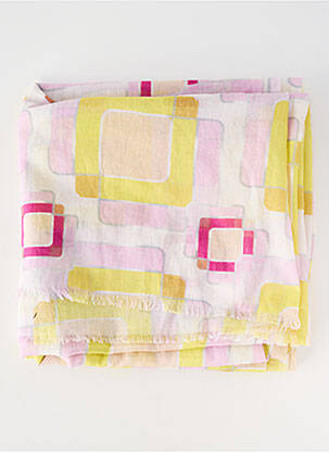 Foulard tissage popeline rose STORIATIPIC femme