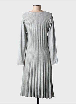 Robe mi-longue manches longues manches longues gris MD'M femme