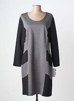 Robe mi-longue manches longues manches longues gris GUY DUBOUIS femme