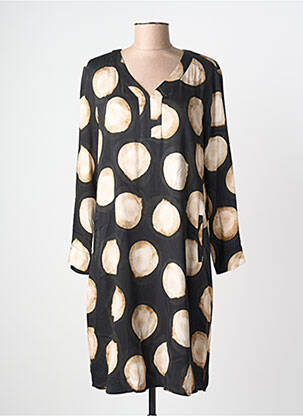 Robe courte manches longues manches longues noir SIGNE NATURE femme