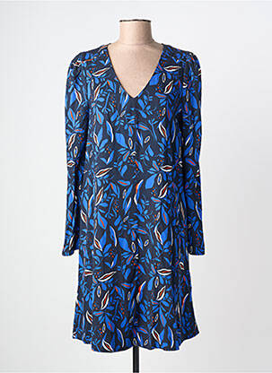 Robe courte manches longues manches longues bleu ÉTYMOLOGIE femme