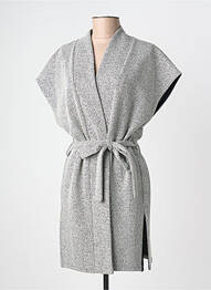 Poncho col v gris GEVANA femme
