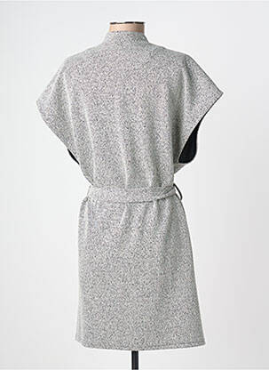 Poncho col v gris GEVANA femme