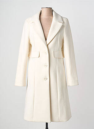 Manteau long coupe cintrée sans capuche beige LA ELLIE femme