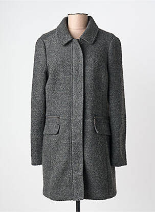 Manteau long coupe cintrée sans capuche gris REVER MILE femme