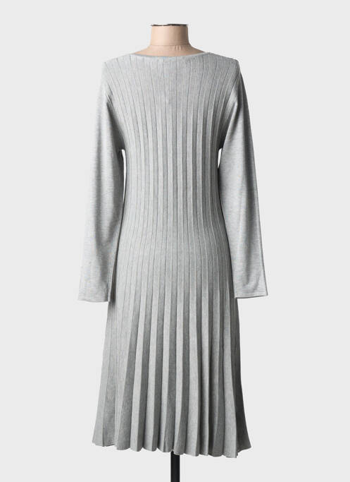Robe mi-longue manches longues manches longues gris MD'M femme