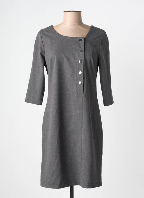Robe courte manches 3/4 manches 3/4 gris HIPPOCAMPE femme