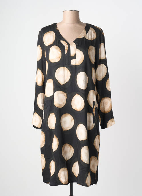 Robe courte manches longues manches longues noir SIGNE NATURE femme