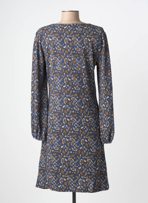 Robe mi-longue manches longues manches longues bleu MD'M femme