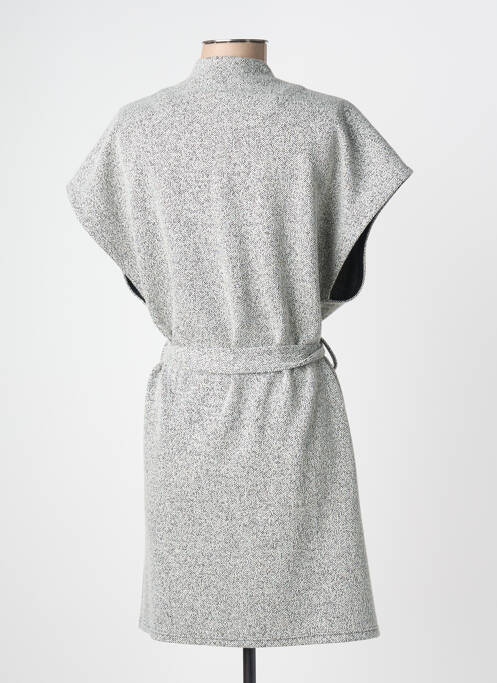 Poncho col v gris GEVANA femme