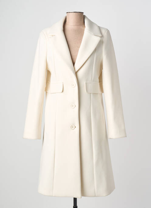 Manteau long coupe cintrée sans capuche beige LA ELLIE femme