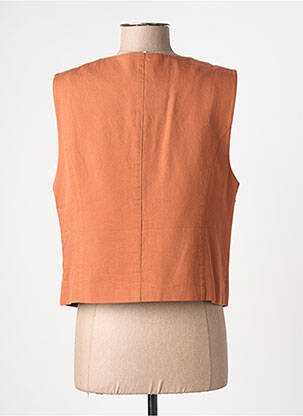 Gilet sans manche poches marron C'EST BEAU LA VIE femme
