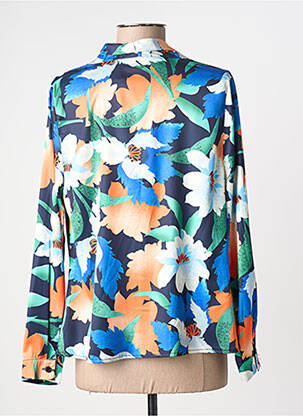 Top imprimé fantaisie manches longues bleu HIPPOCAMPE femme
