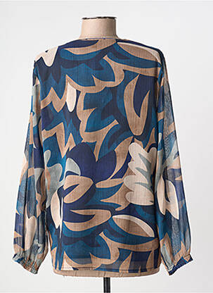 Blouse imprimé fantaisie manches longues bleu HALOGENE femme
