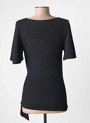 Top tissage crêpe manches courtes noir LE SINGE DE JULIE femme