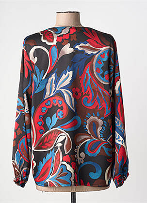 Blouse imprimé fantaisie manches longues rouge HALOGENE femme