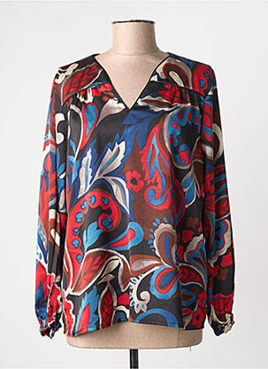 Blouse imprimé fantaisie manches longues rouge HALOGENE femme