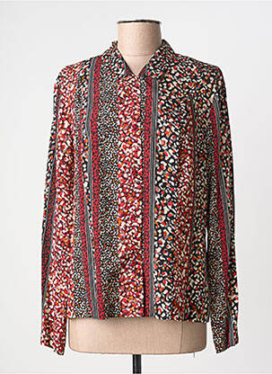 Chemisier imprimé fantaisie manches longues rouge GUY DUBOUIS femme