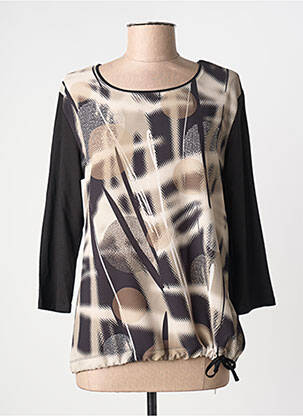 Top imprimé fantaisie manches longues beige BARBARA LEBEK femme
