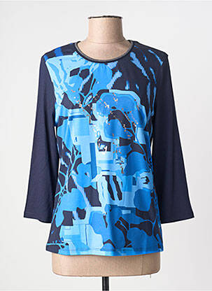 Top tissage jersey manches longues bleu BARBARA LEBEK femme
