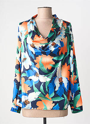 Top imprimé fantaisie manches longues bleu HIPPOCAMPE femme