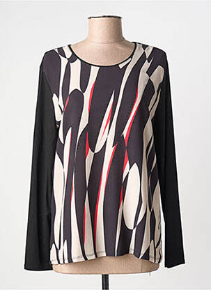 Top imprimé fantaisie manches longues noir BARBARA LEBEK femme