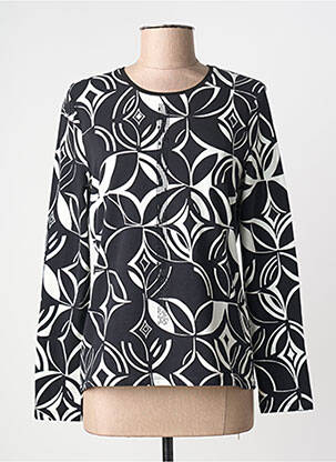 Top tissage jersey manches longues noir BARBARA LEBEK femme