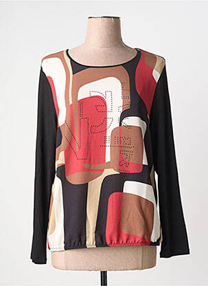 Top imprimé fantaisie manches longues noir BARBARA LEBEK femme