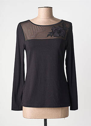 Top tissage jersey manches longues noir JANIRA femme