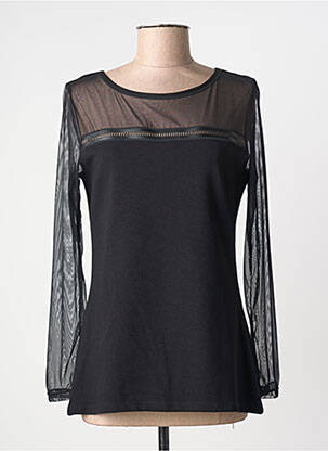 Top tissage jersey manches longues noir JANIRA femme