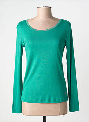 Top tissage jersey manches longues vert C'EST BEAU LA VIE femme