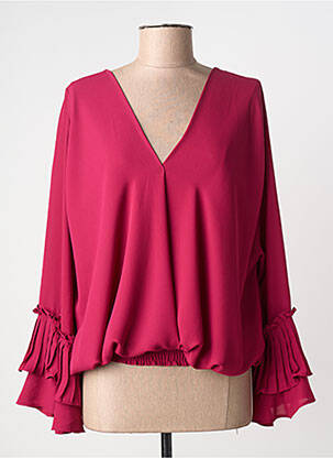 Top coupe fluide manches longues violet BRIEFLY femme