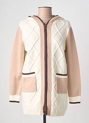 Veste casual col rond beige TRIPODE femme