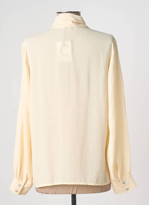 Chemisier tissage crêpe manches longues beige COTTONADE femme