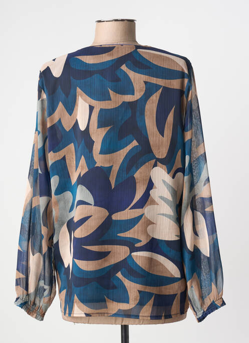 Blouse imprimé fantaisie manches longues bleu HALOGENE femme