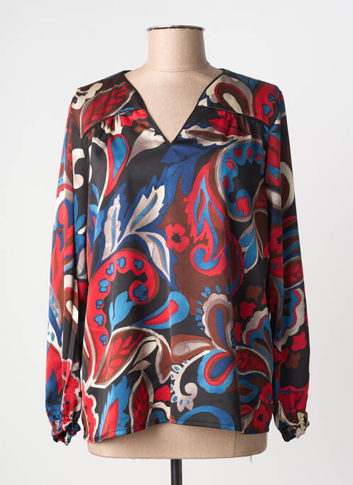 Blouse imprimé fantaisie manches longues rouge HALOGENE femme