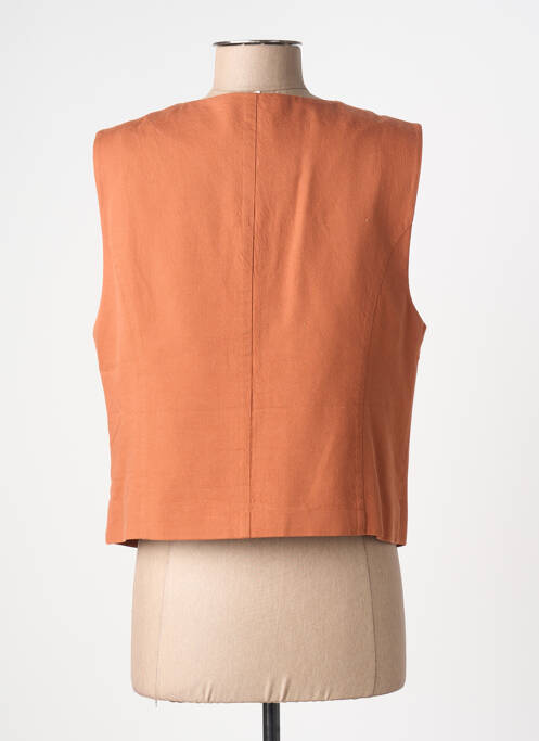 Gilet sans manche poches marron C'EST BEAU LA VIE femme