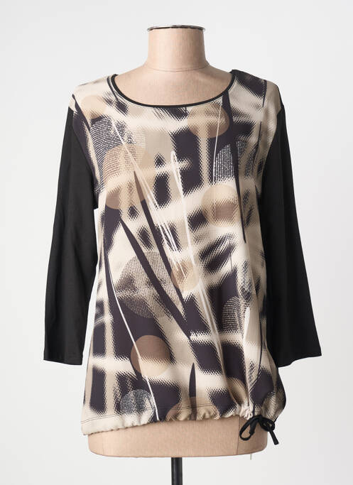 Top imprimé fantaisie manches longues beige BARBARA LEBEK femme