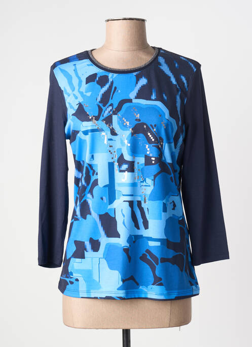 Top stretch manches longues bleu BARBARA LEBEK femme