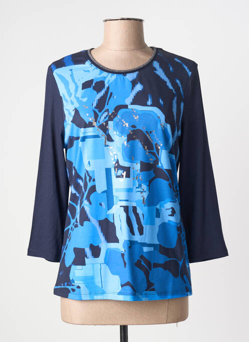 Top tissage jersey manches longues bleu BARBARA LEBEK femme