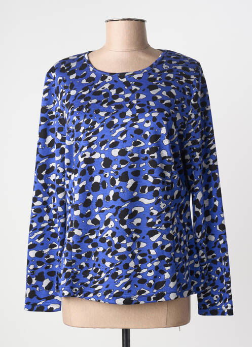 Top stretch manches longues bleu GUY DUBOUIS femme