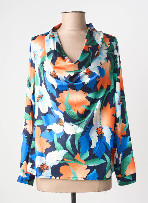 Top imprimé fantaisie manches longues bleu HIPPOCAMPE femme